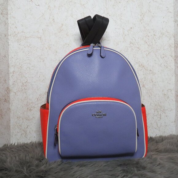 Coach Colorblock Leather Court Backpack (Light Violet)